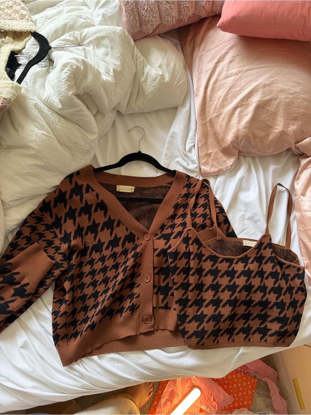 Altard State Houndstooth Knit Cardigan & Tank Set - Women's Sweater